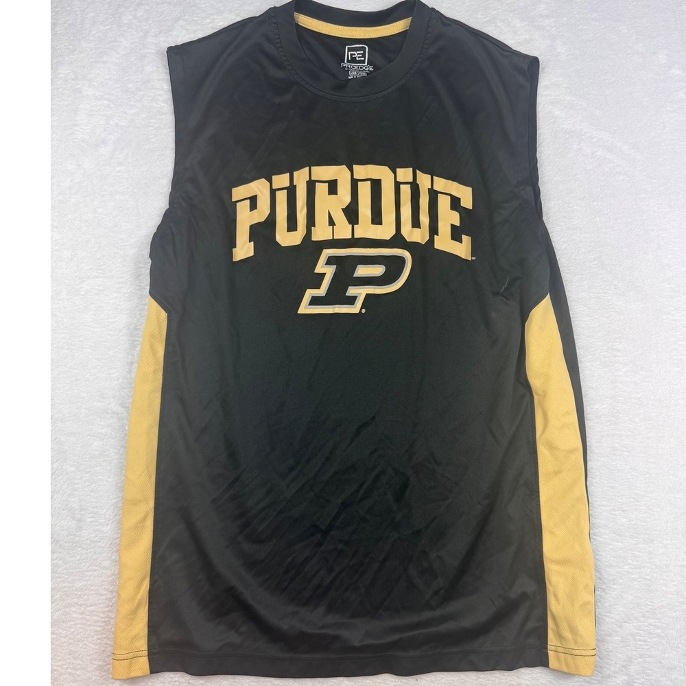Purdue Boilermakers ProEdge Sleeveless Shirt Mens Large Black Gold NCAA Training